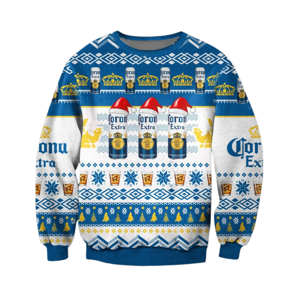 Unisex Corona Extra Beer 3D Ugly Christmas Sweater For Men & Women Christmas Gift Sweater BH1351 - WeCustomit