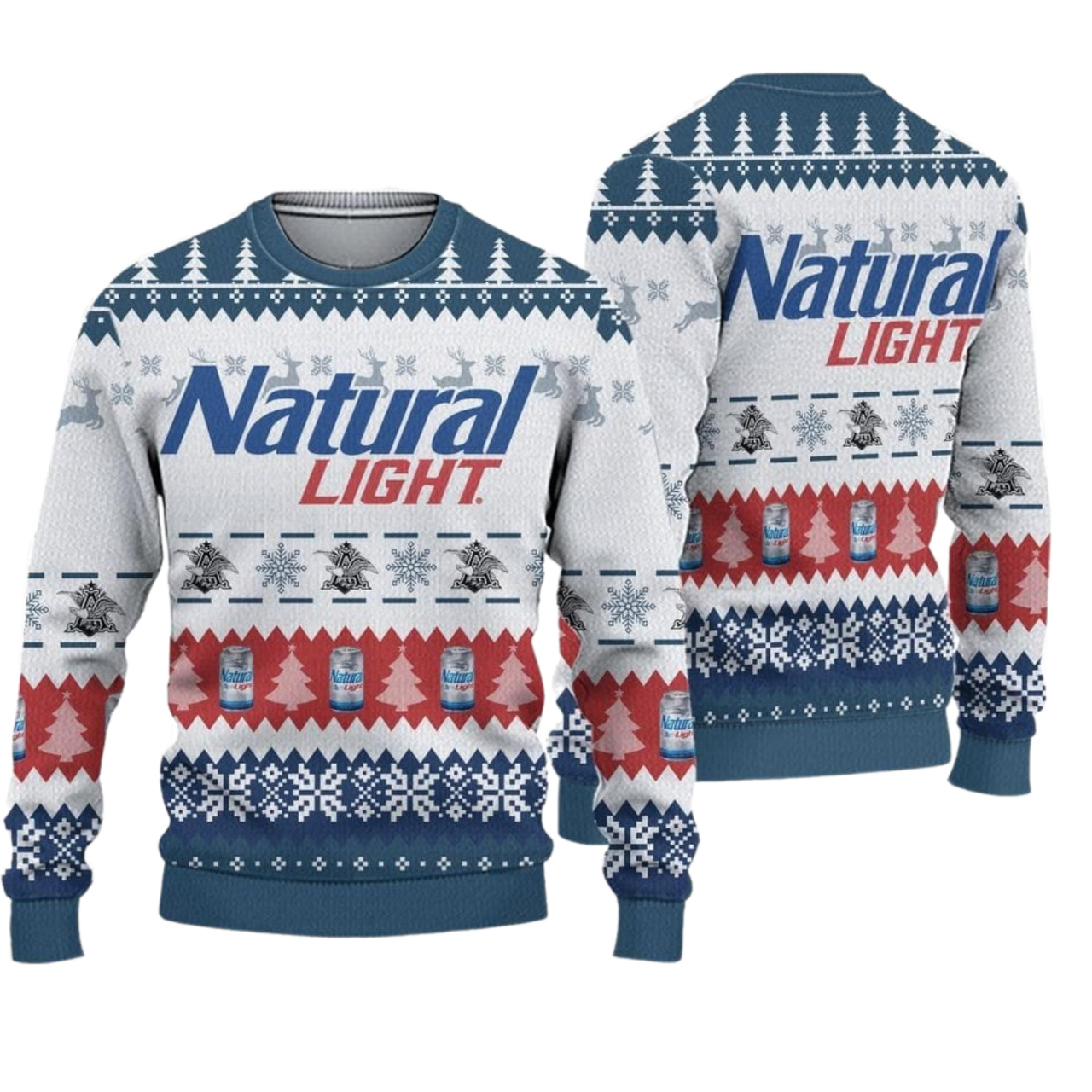 Unisex Natural Light Beer 3D Ugly Christmas Sweater For Men & Women Christmas Gift Sweater BH1360 - WeCustomit