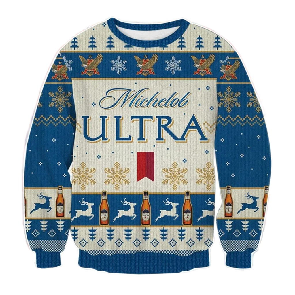 Unisex Michelob Ultra 3D Ugly Christmas Sweater For Men & Women Christmas Gift Sweater BH1359 - WeCustomit