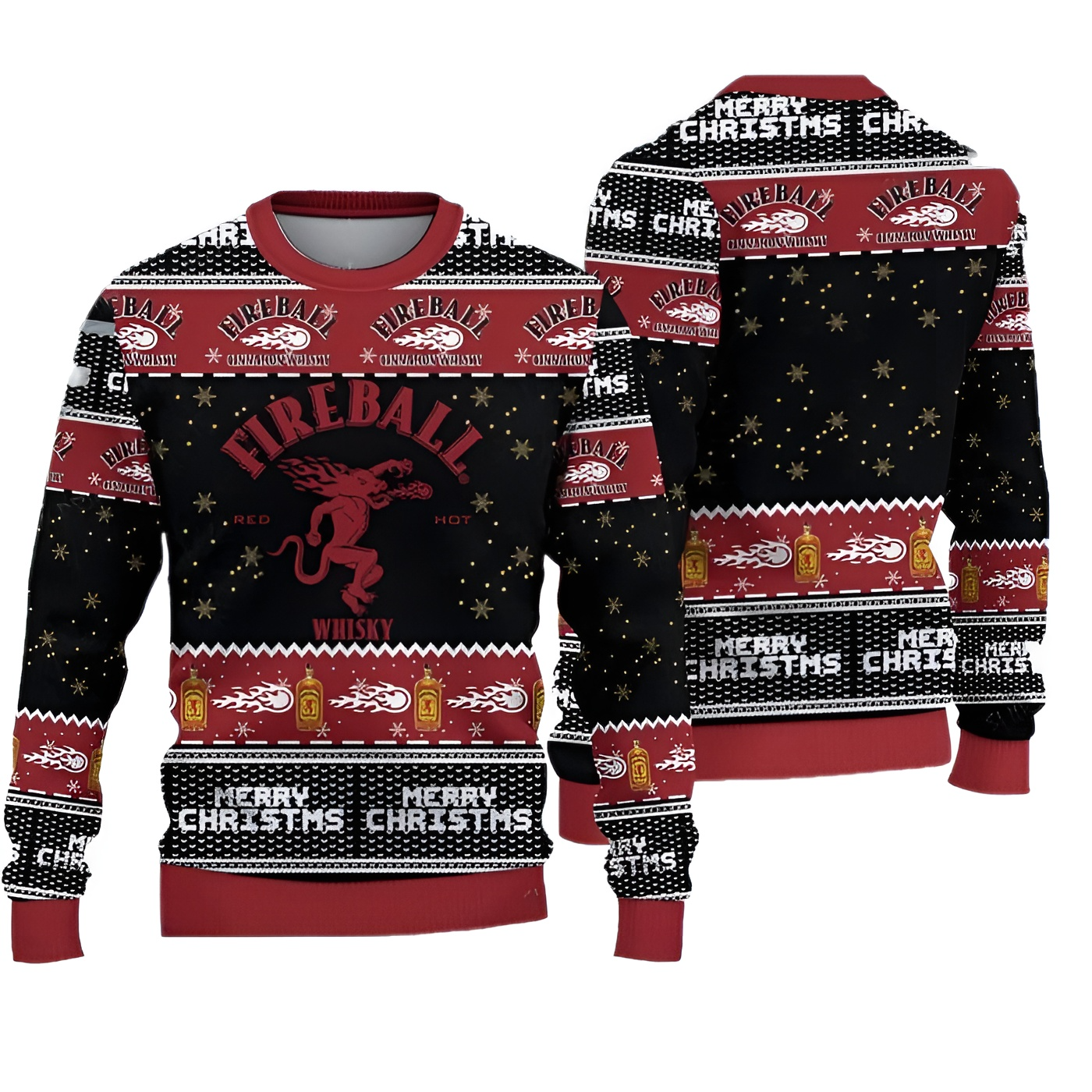 Unisex Fireball 3D Ugly Christmas Sweater For Men & Women Christmas Gift Sweater BH1361 - WeCustomit