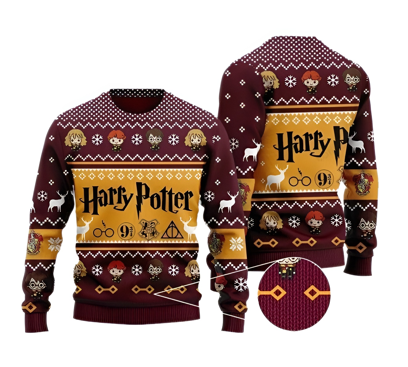 Chibi Har.ry Pot.ter Characters Ugly Christmas Sweater For Men & Women Christmas Gift Sweater US4180 - WeCustomit