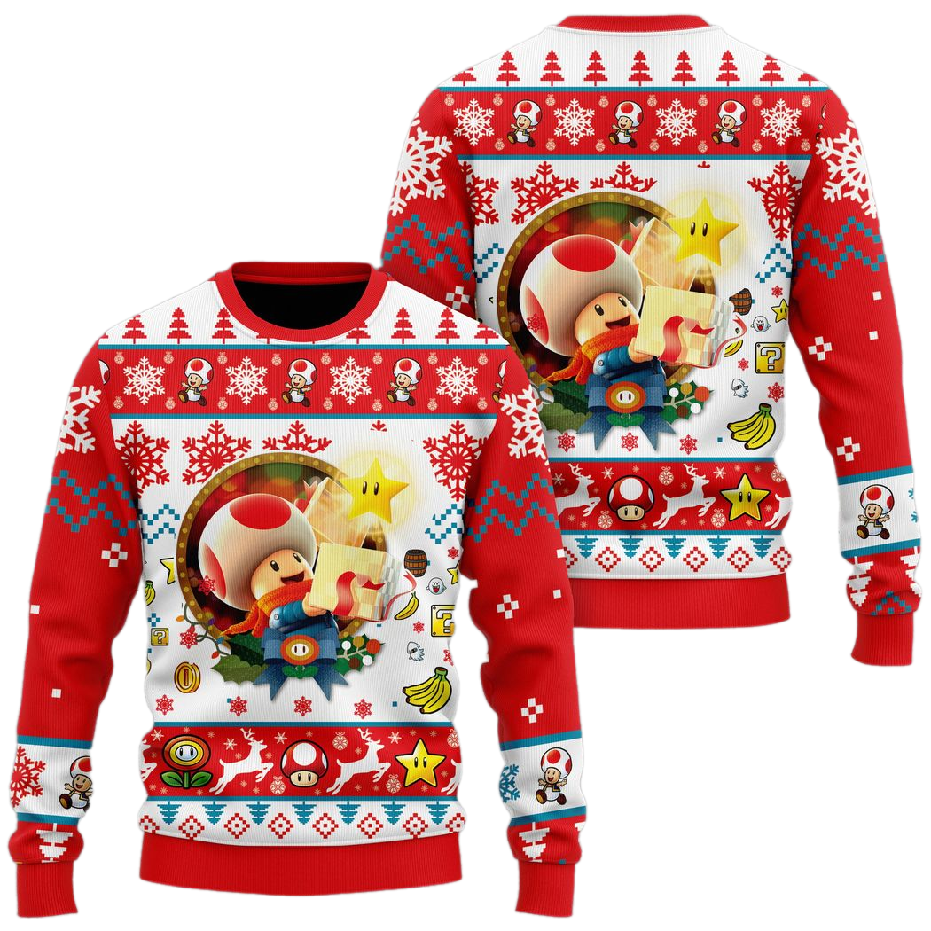 Sup.er Ma.rio Toad Ugly Christmas Sweater For Men & Women Christmas Gift Sweater US4258 - WeCustomit
