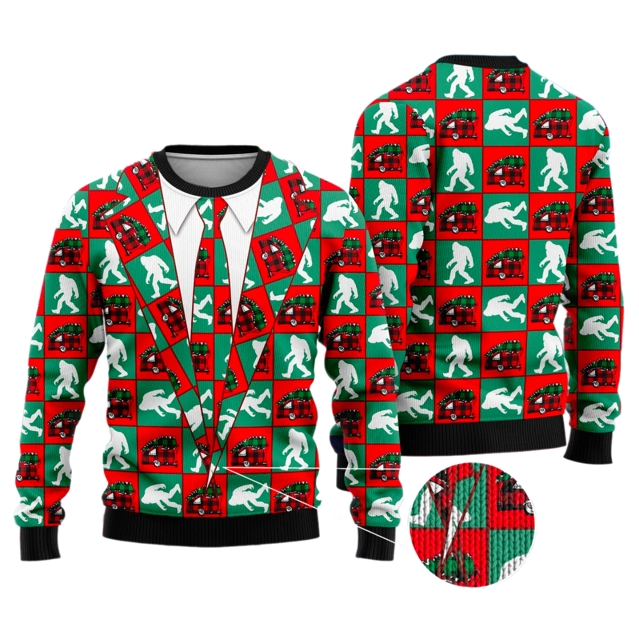 Bigfoot Camping Christmas Ugly Christmas Sweater For Men & Women Christmas Gift Sweater US4335 - WeCustomit