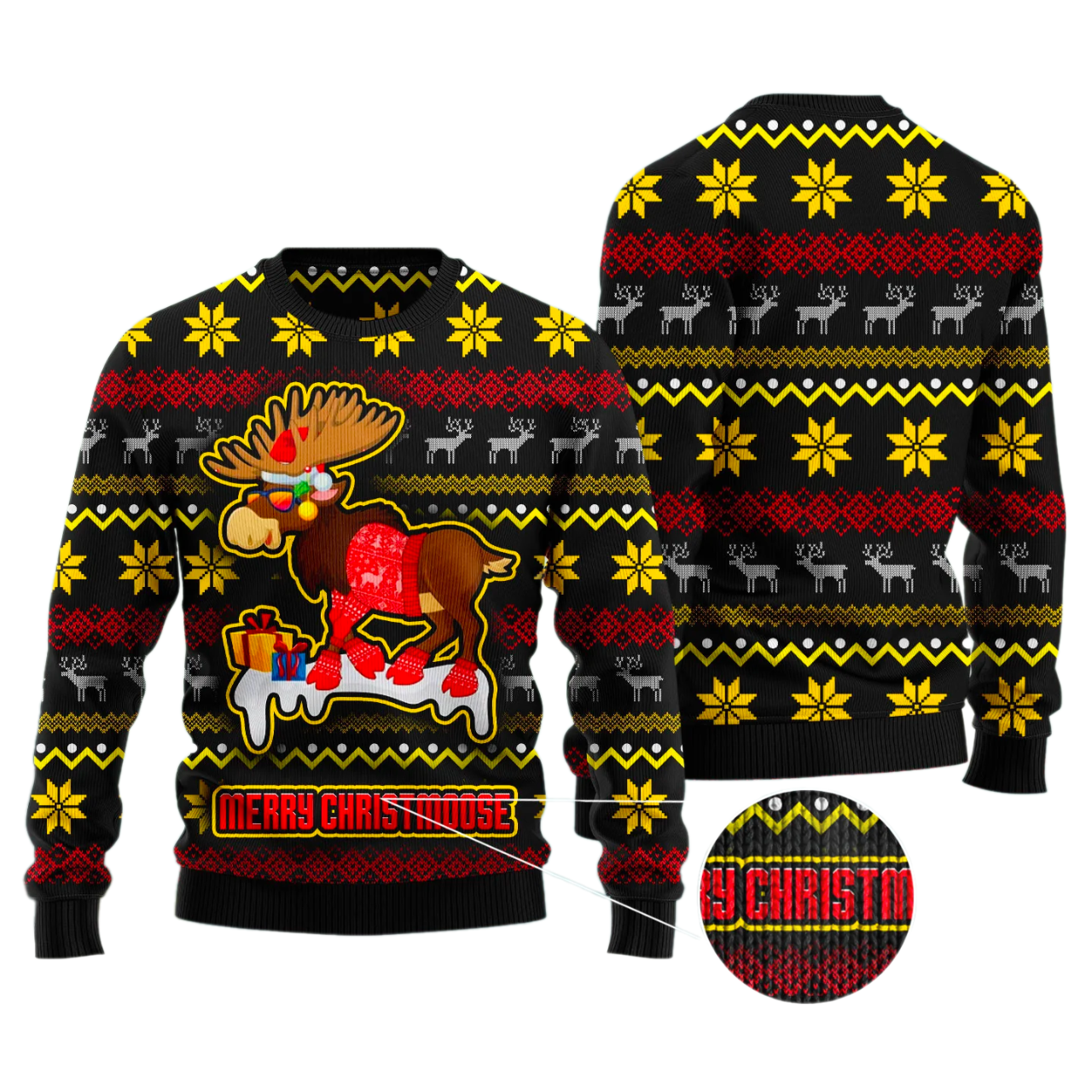 Moose Ugly Christmas Sweater For Men & Women Christmas Gift Sweater US4345 - WeCustomit