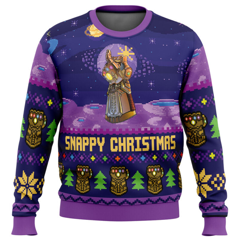 Snappy Christmas Infinity Gauntlet Marvel Ugly Christmas Sweater - WeCustomit