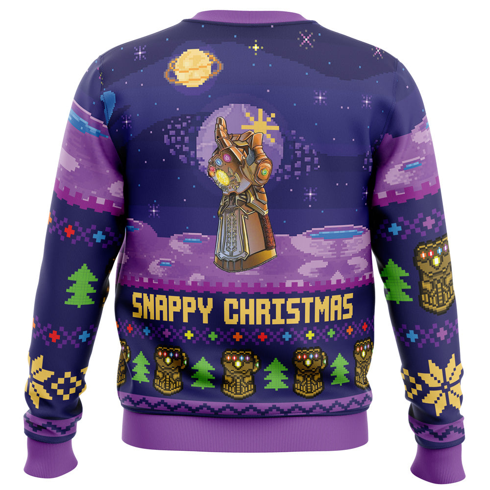 Snappy Christmas Infinity Gauntlet Marvel Ugly Christmas Sweater - WeCustomit