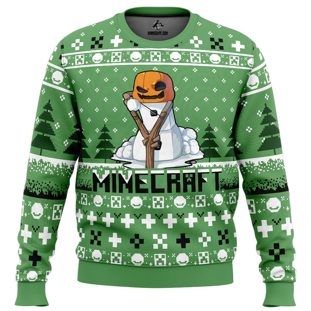 Snow Golem Minecraft Ugly Christmas Sweater - WeCustomit