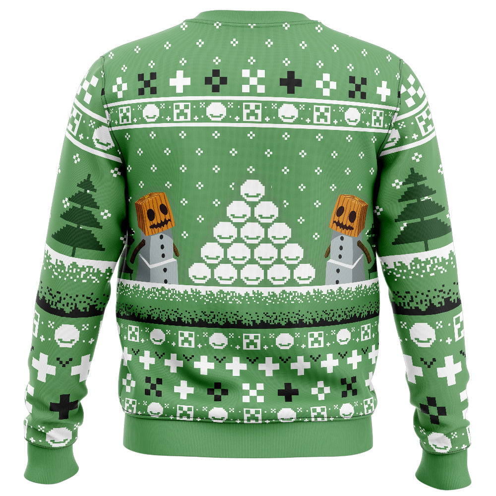 Snow Golem Minecraft Ugly Christmas Sweater - WeCustomit