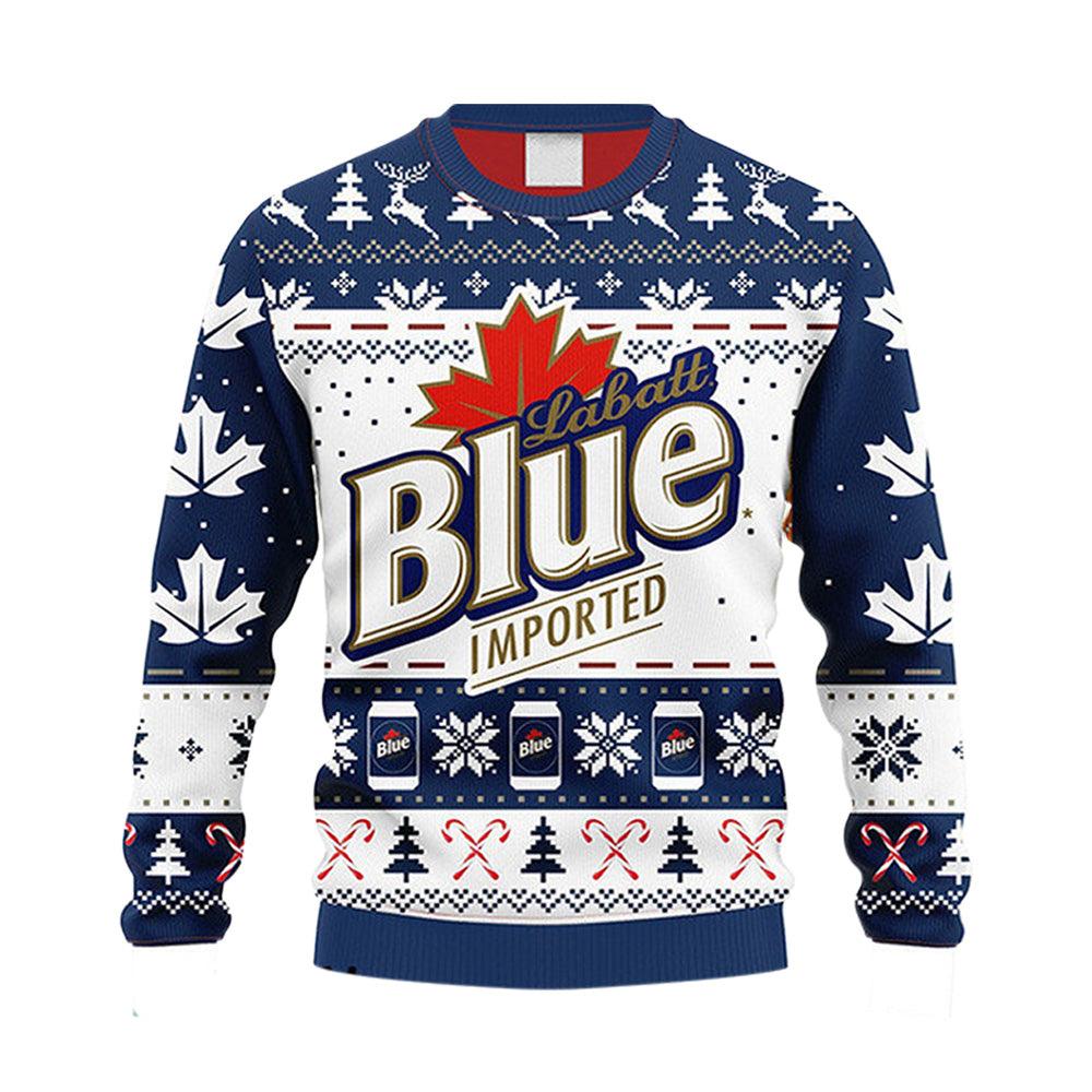 Snowflakes Labatt Blue Christmas Ugly Sweater - WeCustomit