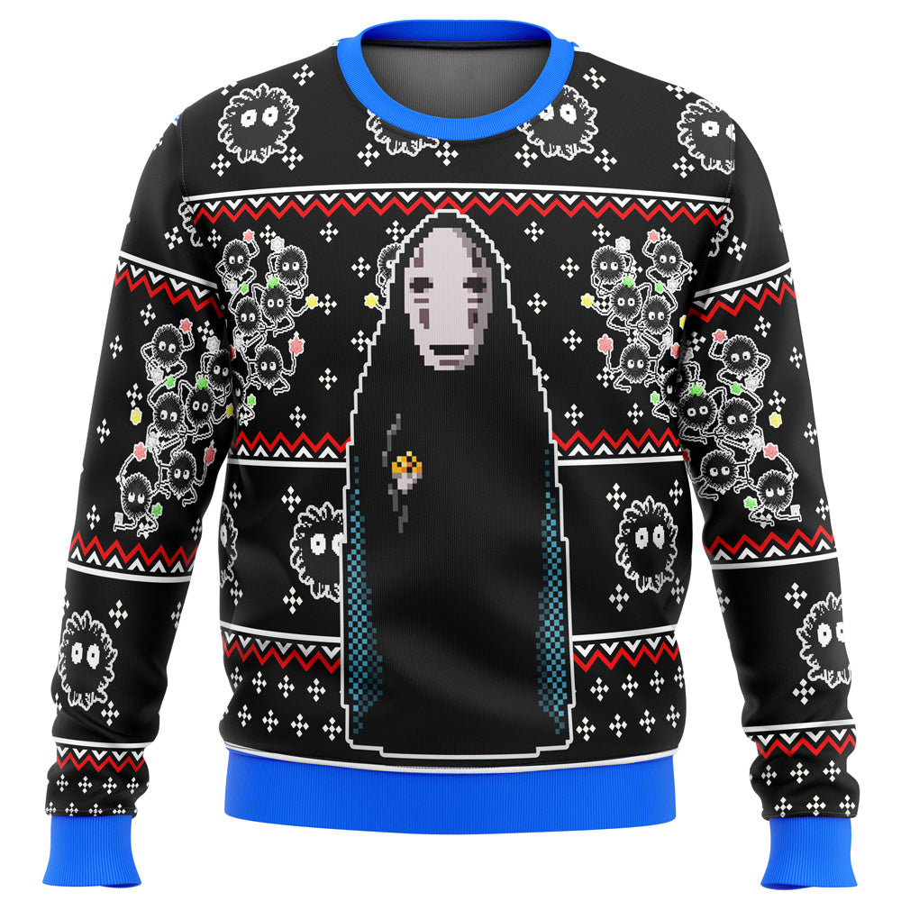 SPIRITED AWAY No Face Ugly Christmas Sweater - WeCustomit