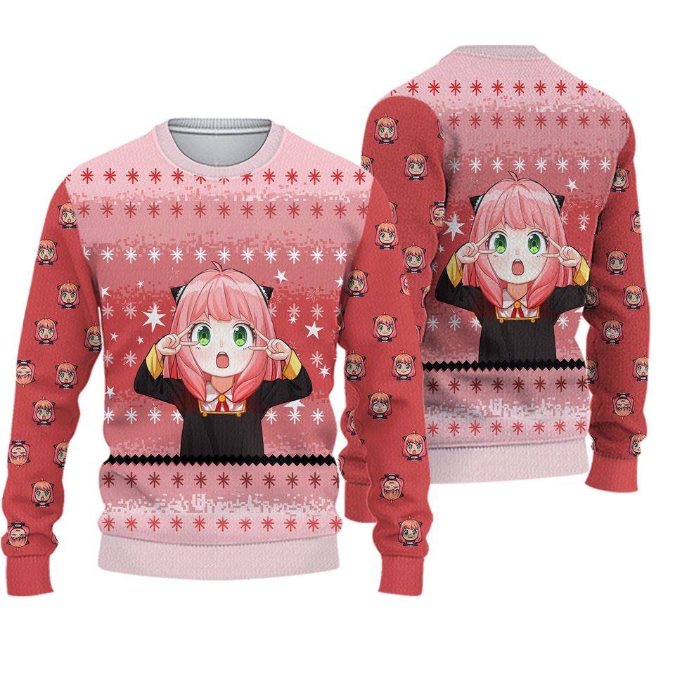 Spy and Family Anya Ugly Knitted Ugly Christmas Sweater For Men & Women Christmas Gift Sweater PT949 - WeCustomit