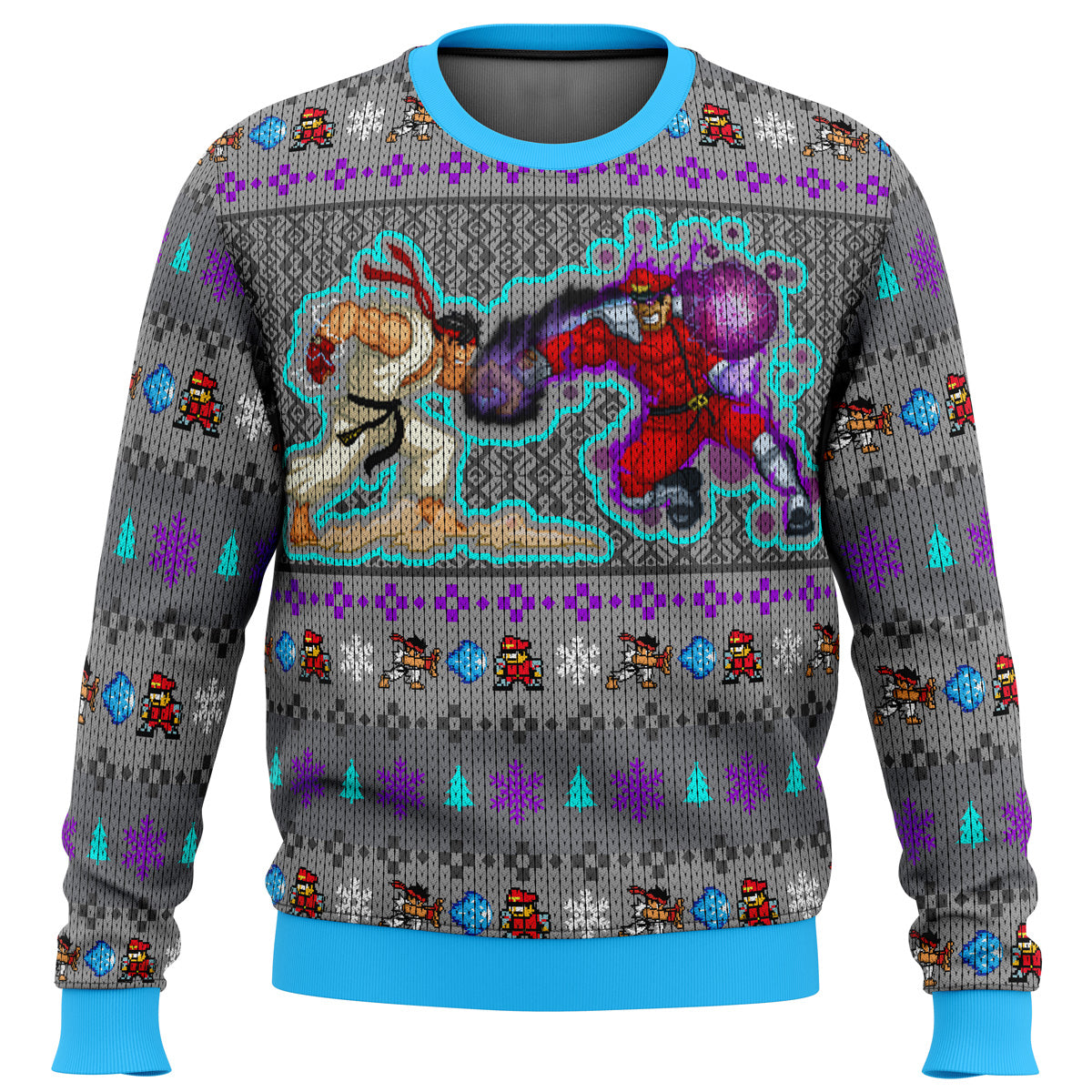 Street Fighter Ryu Vs. M. Bison Ugly Christmas Sweater - WeCustomit