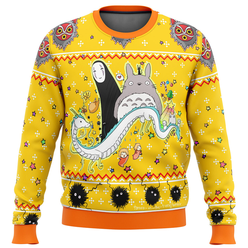 Studio Ghibli Yellow Ugly Christmas Sweater - WeCustomit