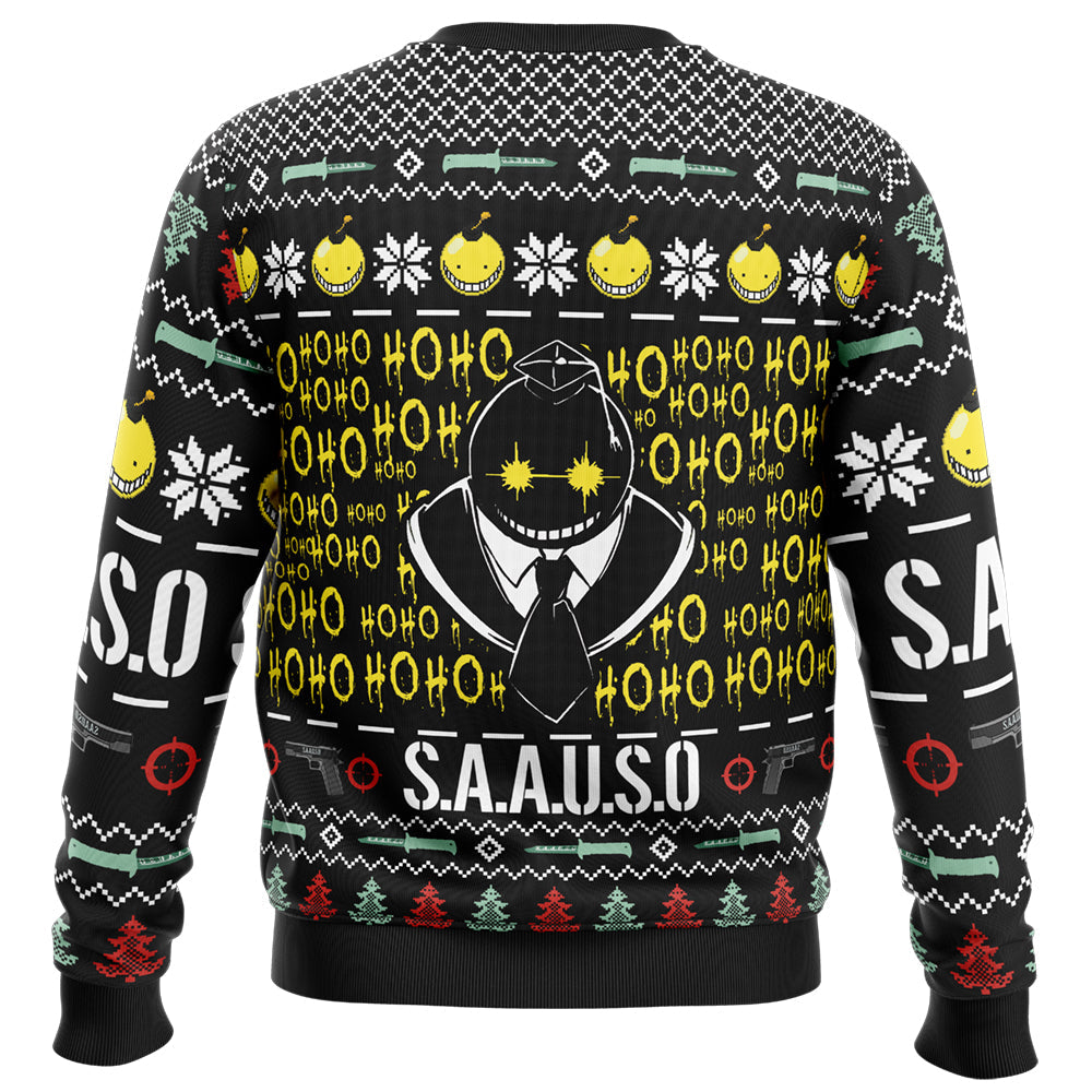 Study Hard Shoot Well Assassination Classroom Ugly Christmas Sweater - WeCustomit