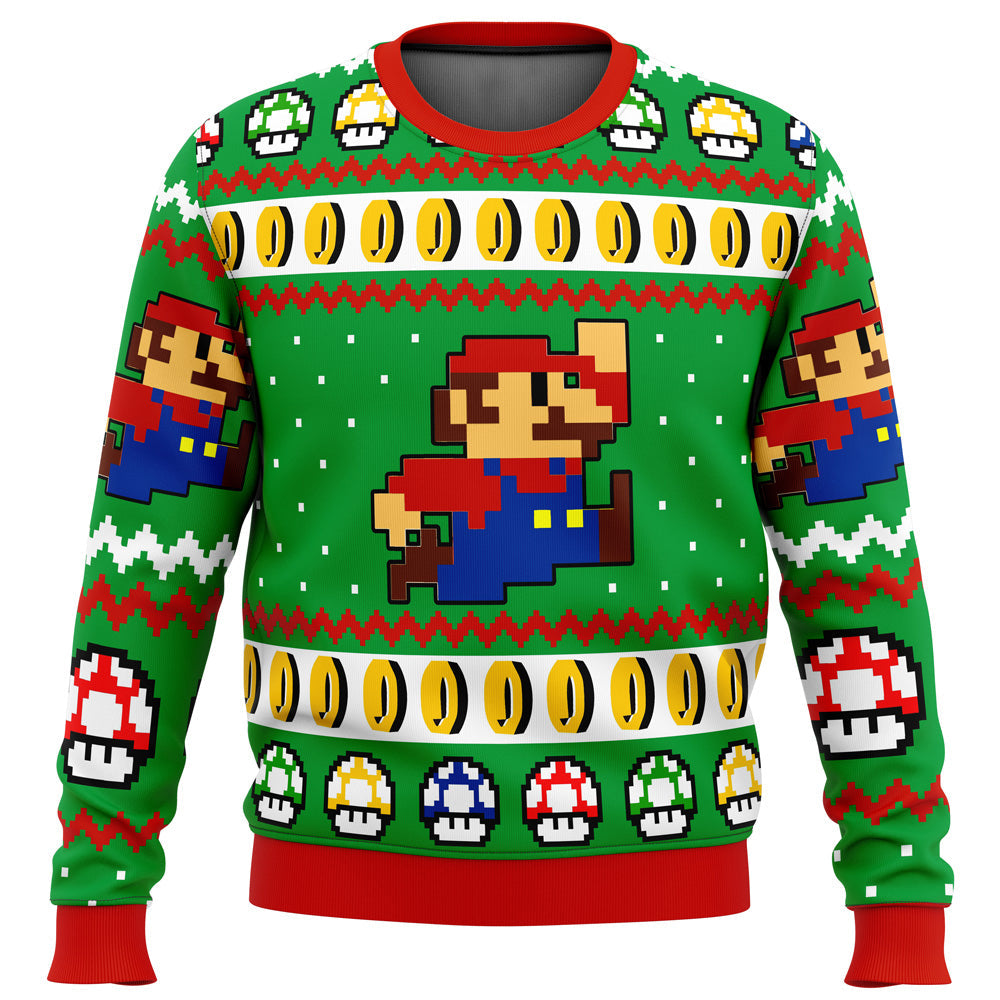 Super Mario Jump Ugly Christmas Sweater - WeCustomit