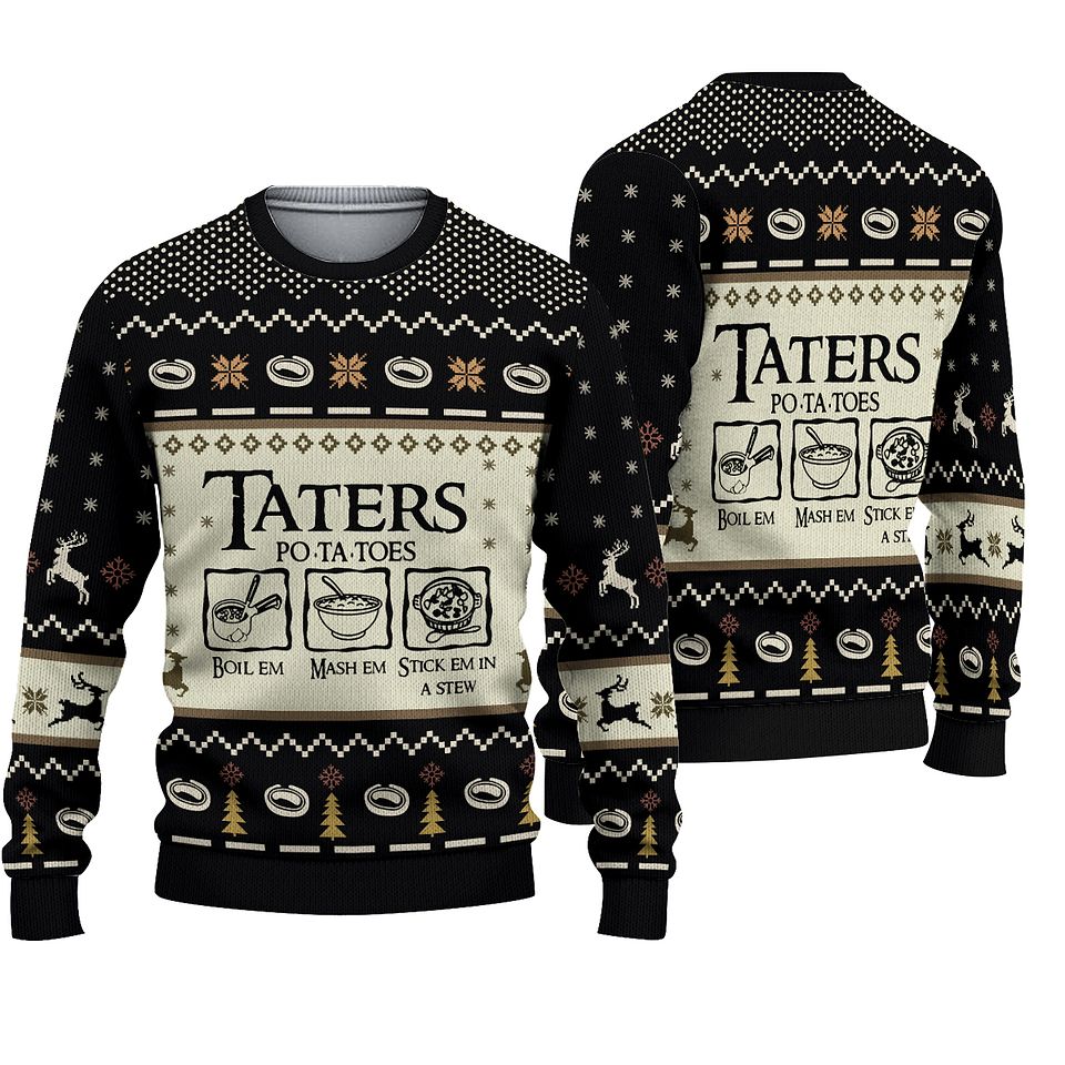 Taters Potatoes Ugly Christmas Sweater For Men & Women Christmas Gift Sweater PT880 - WeCustomit