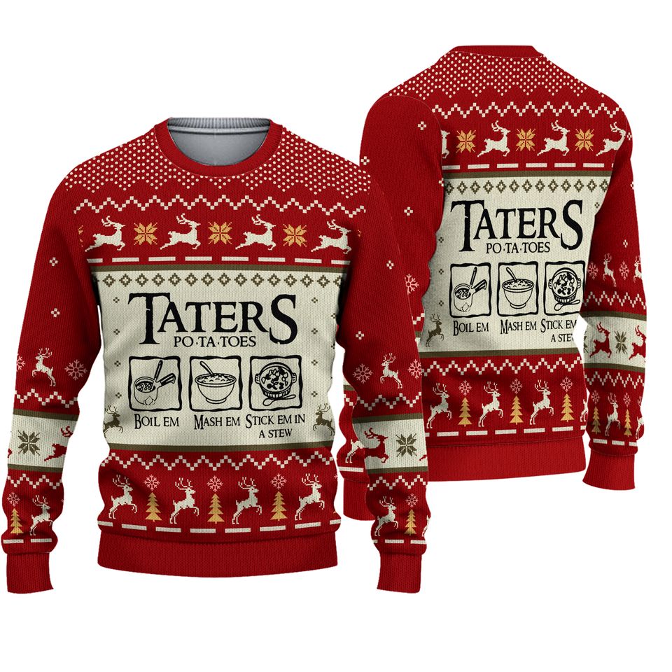Taters Potatoes Lord of the Rings Ugly Christmas Sweater For Men & Women Christmas Gift Sweater PT937 - WeCustomit