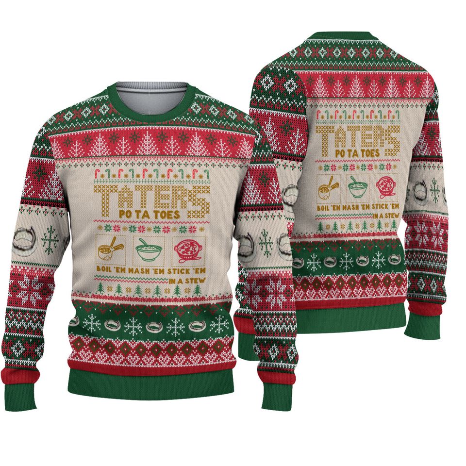Taters Potatoes LOTR Green Ugly Christmas Sweater For Men & Women Christmas Gift Sweater BH634 - WeCustomit