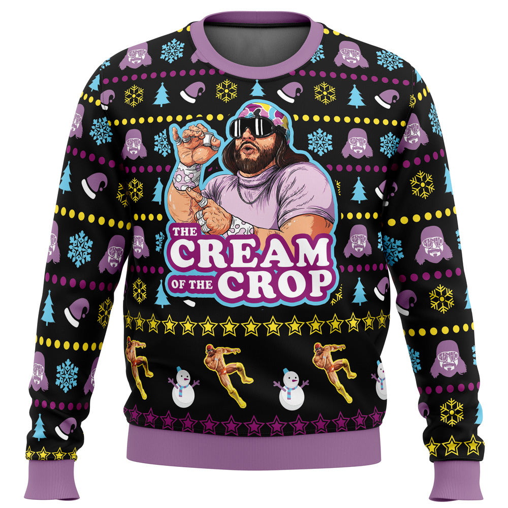 Macho Man The Cream of the Crop Pro Wrestling Ugly Christmas Sweater - WeCustomit