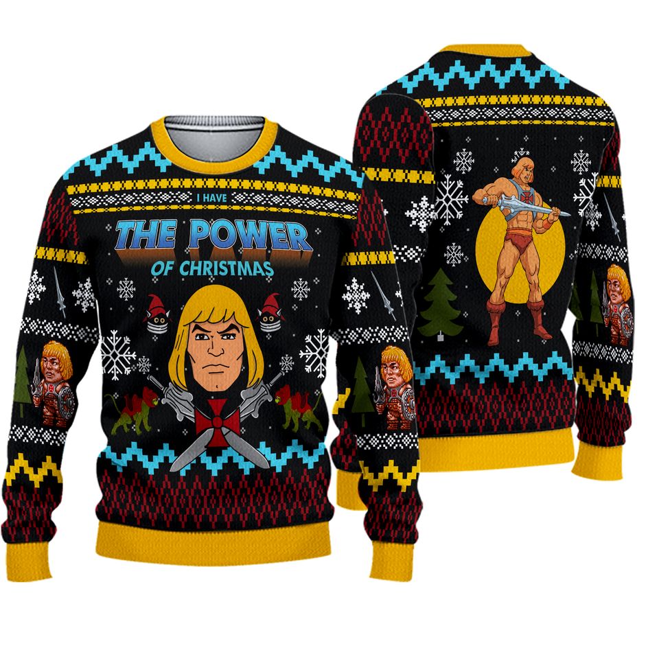 The Power of Christmas Heman Ugly Christmas Sweater For Men & Women Christmas Gift Sweater BH598 - WeCustomit