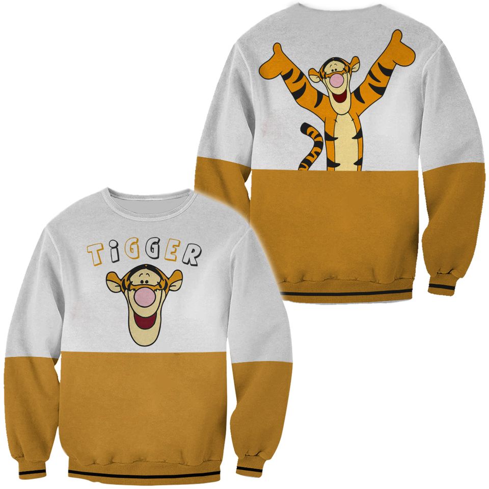 Tigger Tiger Striped Colorblock Ugly Christmas Sweater For Men & Women Christmas Gift Sweater PT901 - WeCustomit