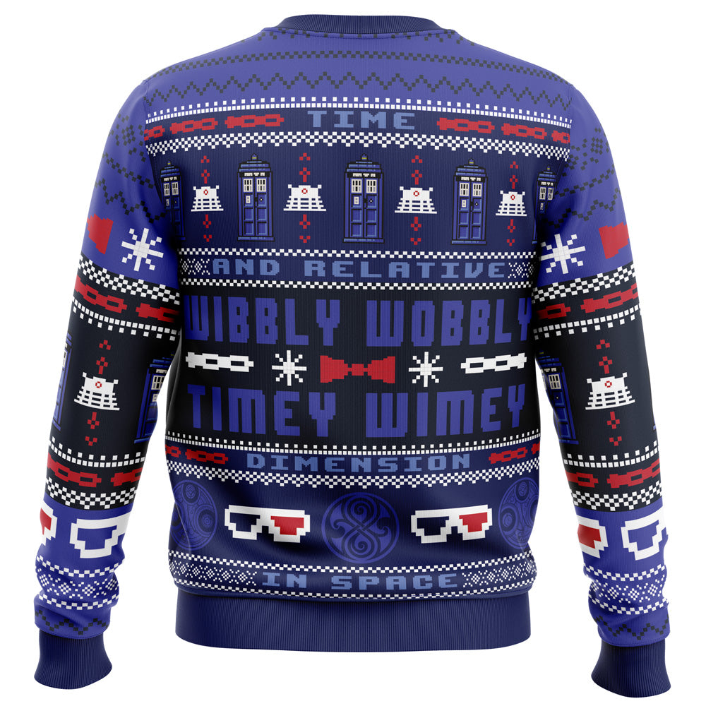 Timey Wimey Doctor Who Ugly Christmas Sweater - WeCustomit