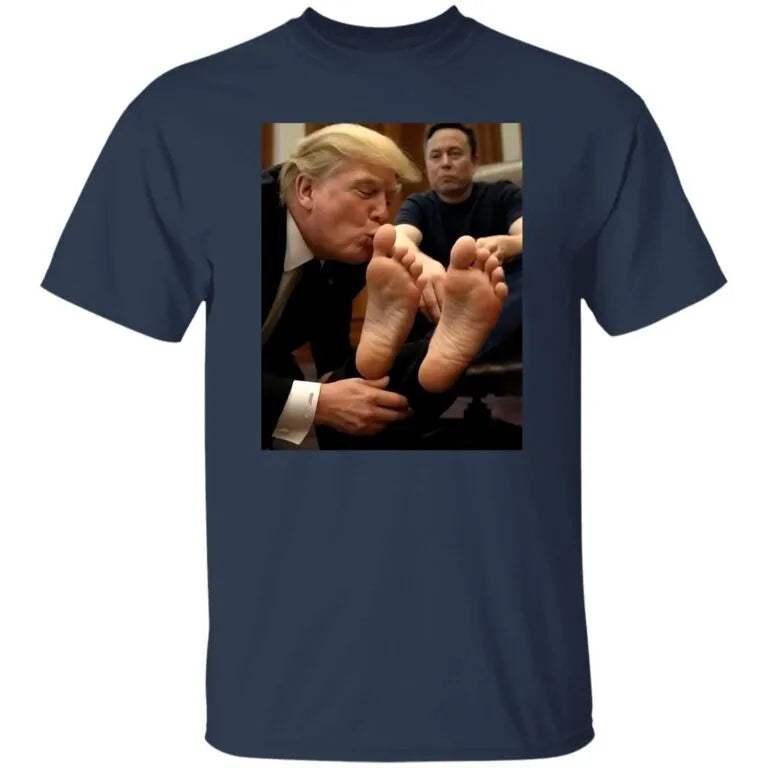 Trump Kissing Elon Musk’s Feet Shirt - WeCustomit