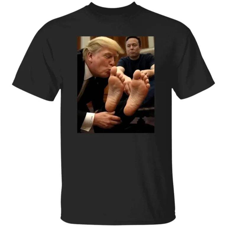Trump Kissing Elon Musk’s Feet Shirt - WeCustomit