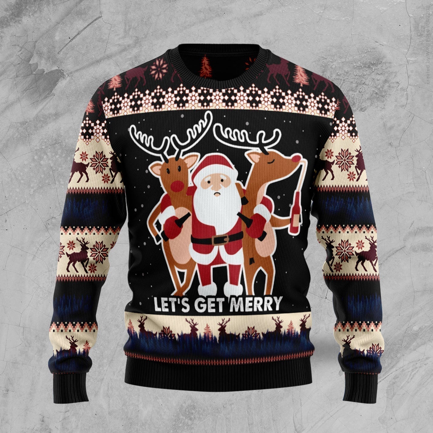 Let‘s Get Merry Ugly Christmas Sweater For Men & Women Christmas Gift Sweater US3390 - WeCustomit