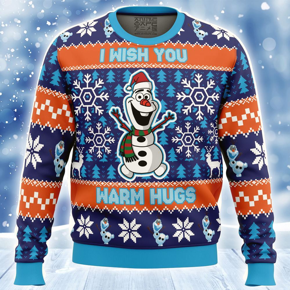 Warm Hugs Frozen Ugly Christmas Sweater For Men & Women Christmas Gift Sweater US3431 - WeCustomit
