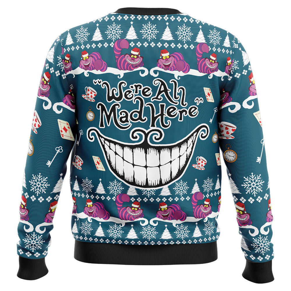 We're All Mad Here Alice in Wonderland Ugly Christmas Sweater - WeCustomit