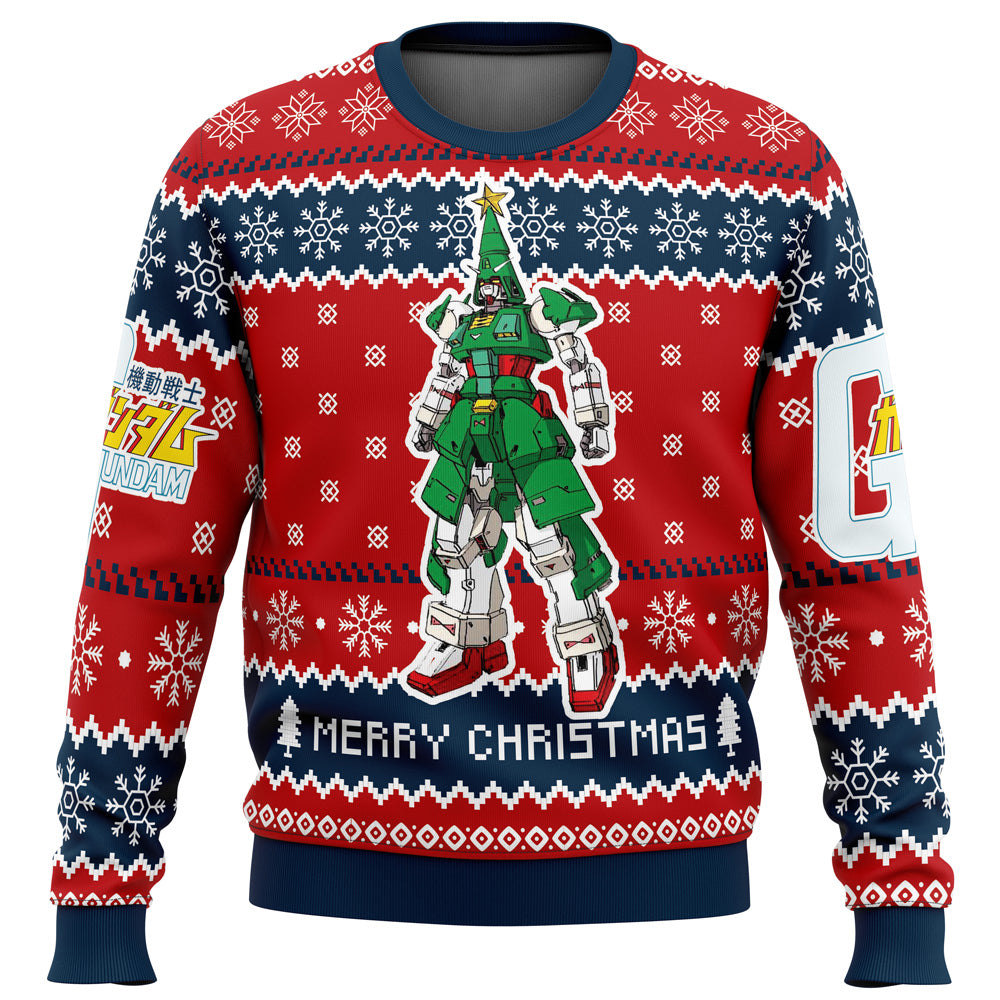 Xmas Tree Gundam Ugly Christmas Sweater - WeCustomit