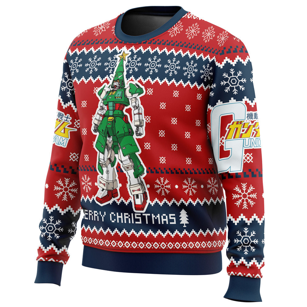 Xmas Tree Gundam Ugly Christmas Sweater - WeCustomit