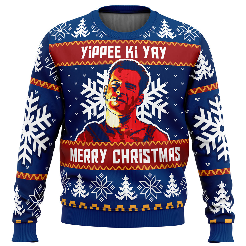 Yippee Ki Yay Die Hard Ugly Christmas Sweater - WeCustomit