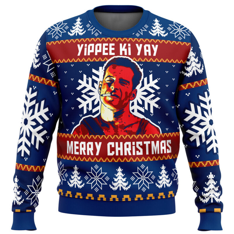 Yippee Ki Yay Die Hard Ugly Christmas Sweater - WeCustomit