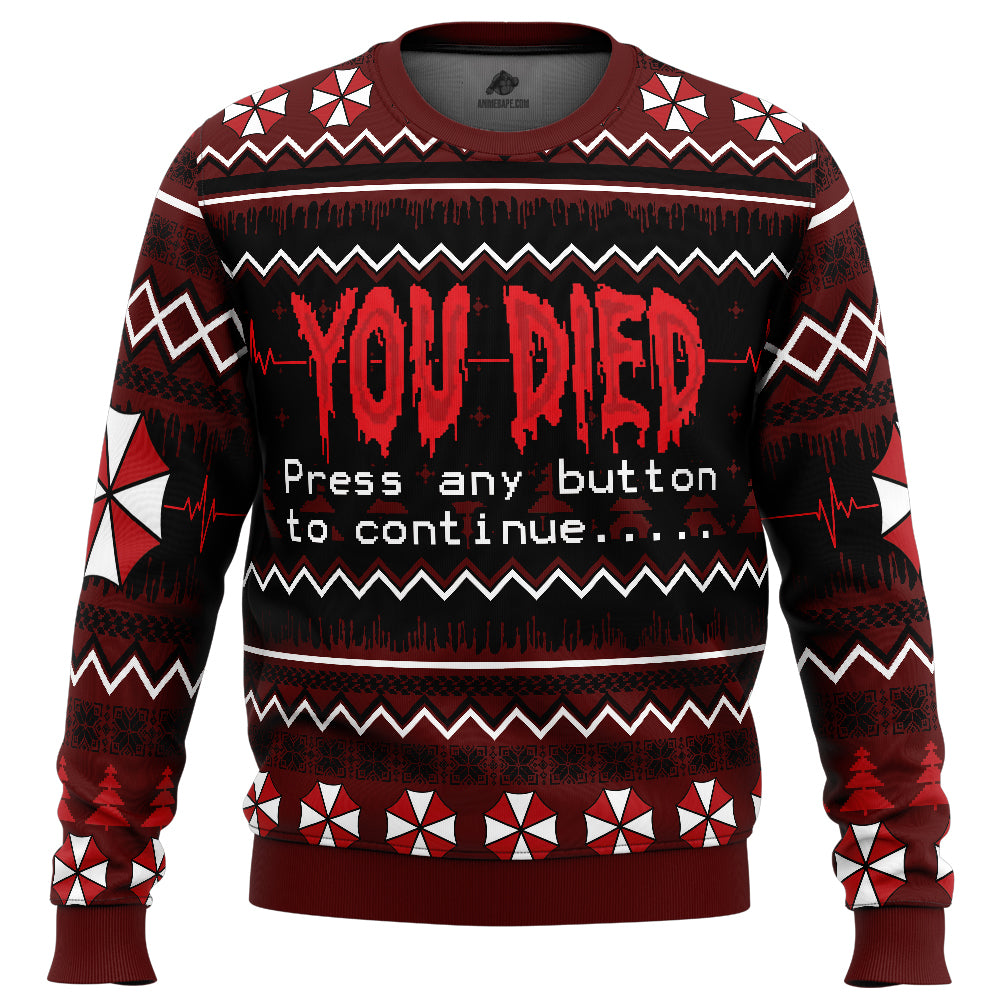 You Died Resident Evil Ugly Christmas Sweater - WeCustomit