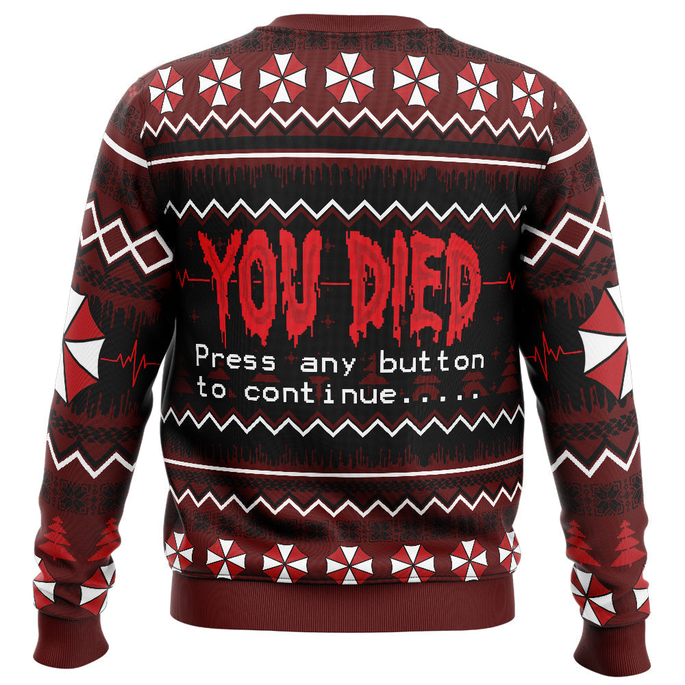 You Died Resident Evil Ugly Christmas Sweater - WeCustomit