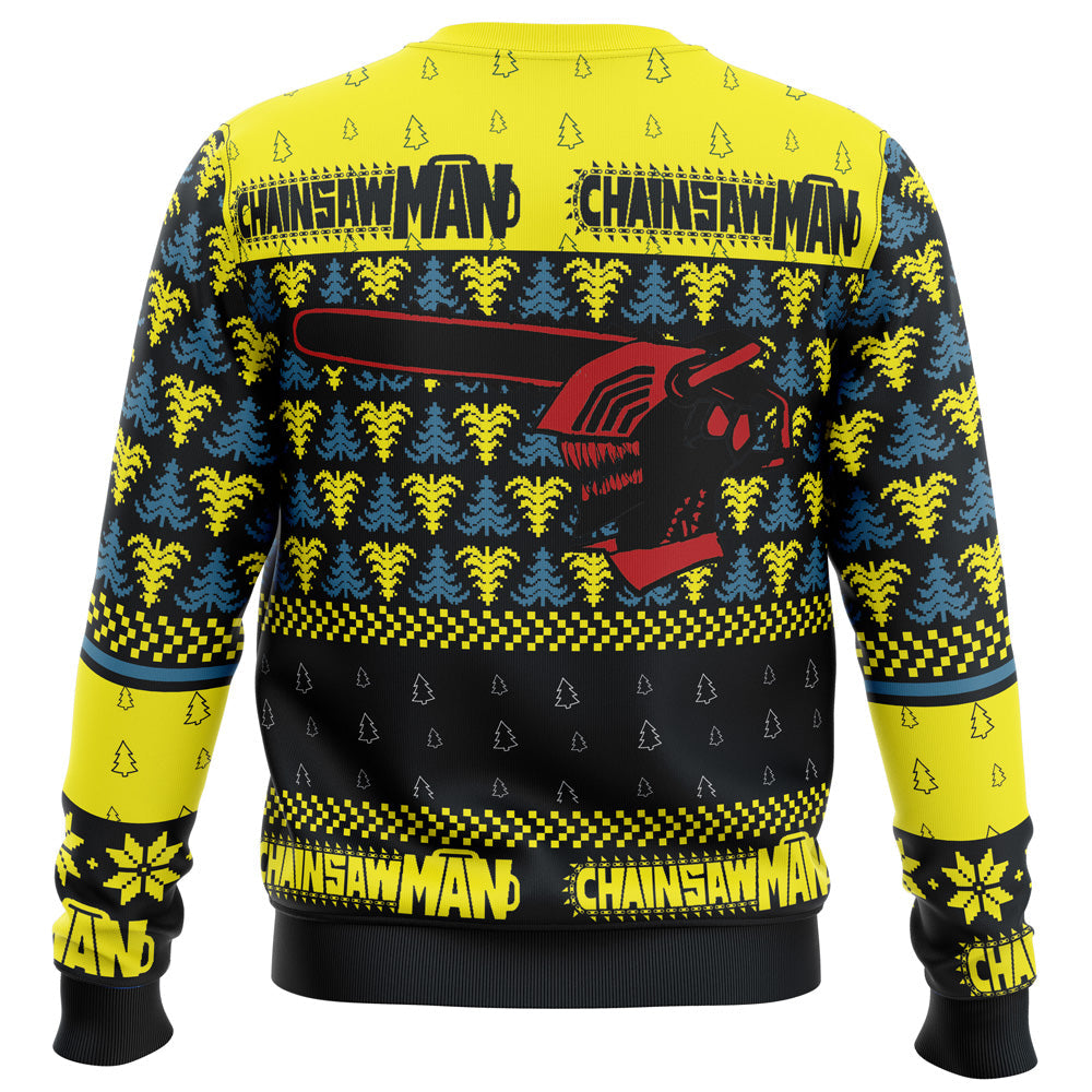 You Make It Fell Like Christmas Chainsaw Man Ugly Christmas Sweater - WeCustomit