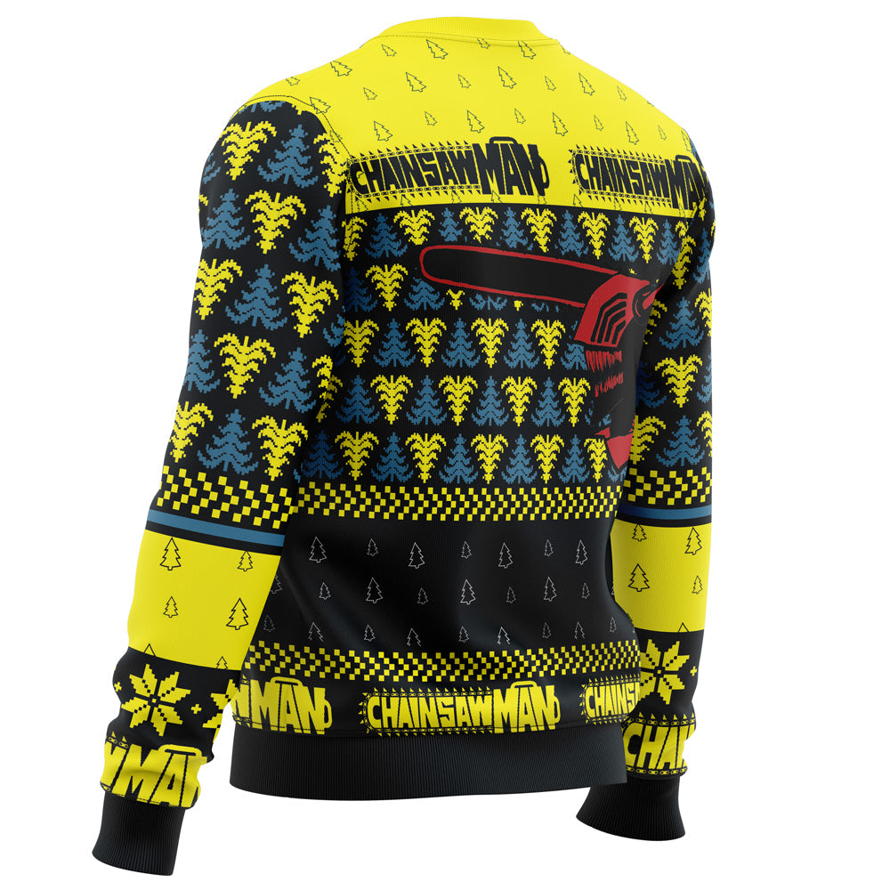 You Make It Fell Like Christmas Chainsaw Man Ugly Christmas Sweater - WeCustomit