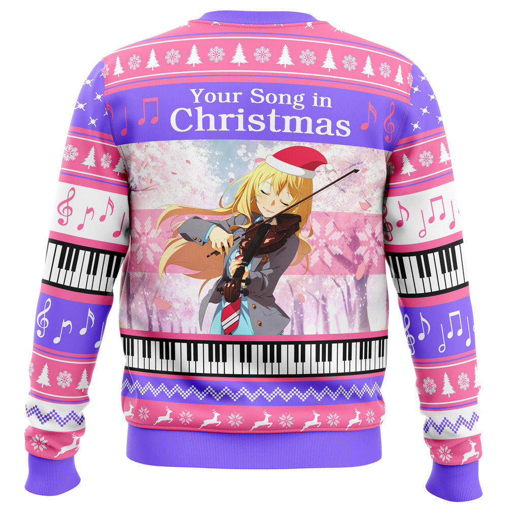 Your Song in Christmas Your Lie in April Ugly Christmas Sweater - WeCustomit