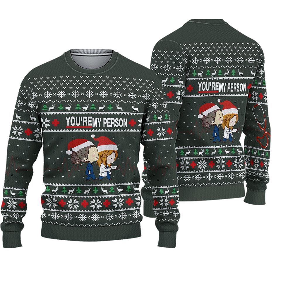 You're My Person Greys Anatomy Ugly Christmas Sweater For Men & Women Christmas Gift Sweater PT993 - WeCustomit