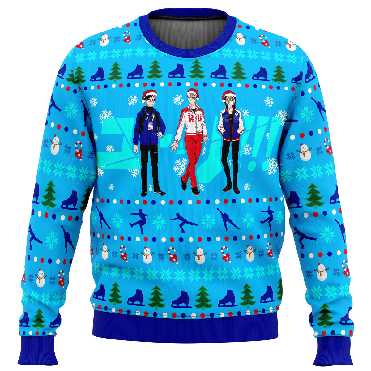 Yuri on Ice The Top 3 Ice Skaters Ugly Christmas Sweater - WeCustomit