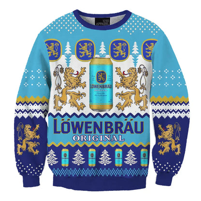 Unisex Löwenbräu 3D Ugly Christmas Sweater For Men & Women Christmas Gift Sweater BH1139 - WeCustomit