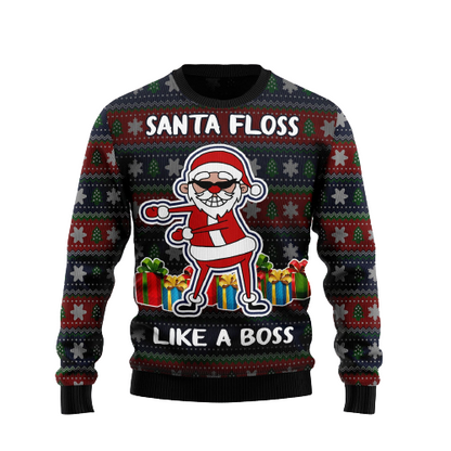 Santa Floss Ugly Christmas Sweater For Men & Women Christmas Gift Sweater US1494 - WeCustomit