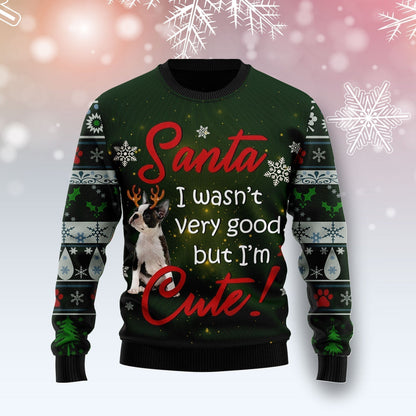 Boston Terrier I'm Cute Ugly Christmas Sweater For Men & Women Christmas Gift Sweater US3582 - WeCustomit