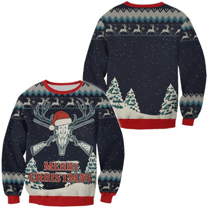 Deer Hunting Ugly Christmas Sweater For Men & Women Christmas Gift Sweater BH573 - WeCustomit