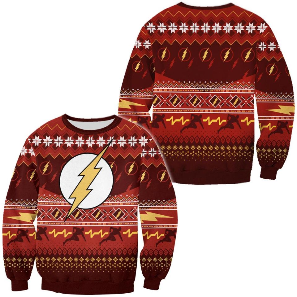 The Flash Ugly Christmas Sweater For Men & Women Christmas Gift Sweater PT950 - WeCustomit