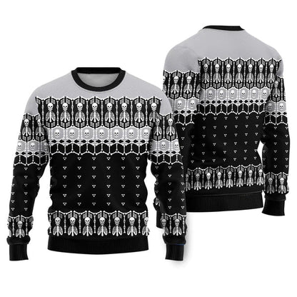 Black And White Skeleton Ugly Christmas Sweater For Men & Women Christmas Gift Sweater US2363 - WeCustomit