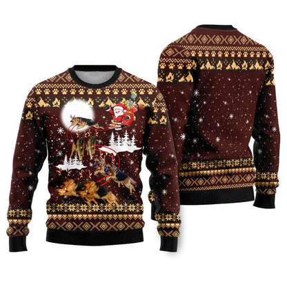 German Shepherd Dog Reindeers Car Ugly Christmas Sweater For Men & Women Christmas Gift Sweater US2251 - WeCustomit