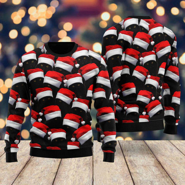Black Cat Group Ugly Christmas Sweater For Men & Women Christmas Gift Sweater US1828 - WeCustomit